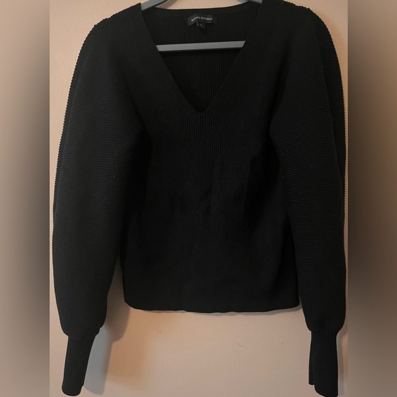 Banana republic balloon sleeve knit blouse top size small statement piece fitted - Picture 2 of 5